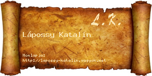 Lápossy Katalin névjegykártya